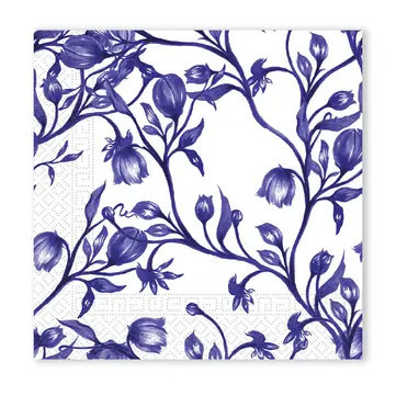 Floral Blue Porcelain Serviette 20 Stück 33x33 cm