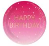 Geburtstag Golden Pink Happy Birthday Pappteller 8 Stk 23 cm FSC