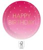 Geburtstag Golden Pink Happy Birthday Pappteller 8 Stk 23 cm FSC