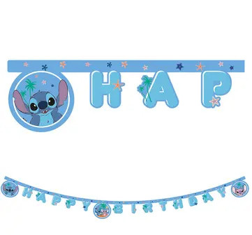 Disney Lilo und Stitch Angel Happy Birthday Schild FSC 2 m