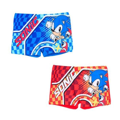 Sonic der Igel Checkered Kinder Badehose, Shorts 4-10 Jahre