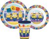 Minions Geschirrset, Mikroplastik-Set, mit Becher 260 ml