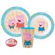 Peppa Wutz Geschirrset, Mikroplastik-Set, mit Becher 260 ml