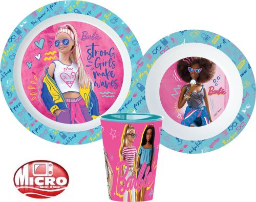 Barbie Essgeschirr, mikrowellengeeignetes Kunststoff-Set, mit 260 ml Becher