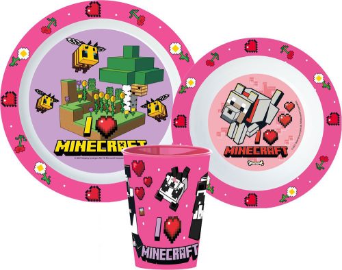 Minecraft Geschirrset, Micro-Plastik-Set, Becher 260 ml