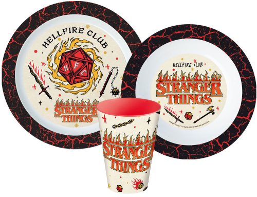 Stranger Things Essgeschirr, Mikroplastik-Set, mit 260 ml Becher