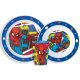 Spiderman Grid Geschirrset, Mikroplastik-Set, mit Glas 260 ml