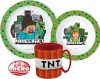 Minecraft Geschirrset, Mikro-Kunststoff-Set mit Tasse 350 ml