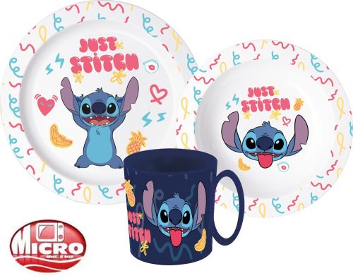 Disney Lilo und Stitch Disney Lilo & Stitch Palms Geschirrset, Mikrokunststoffset mit 350 ml Becher