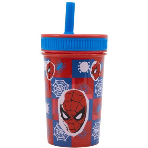 Spiderman Grid Silikon-Trinkhalmbecher 420 ml