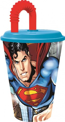 Superman Savior Strohhalmbecher, Kunststoff 430 ml