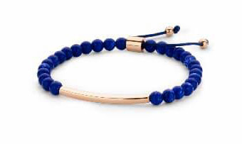 Victoria Roségoldfarbener blauer Perlenarmband